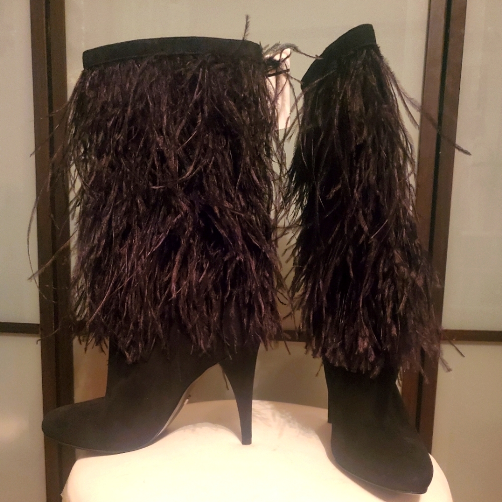 Michael Kors boots, size 5.5, midcalf height, suede, black